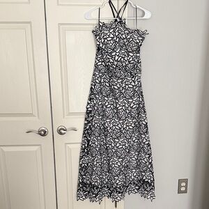 Endless Rose Black and White Midi Dress